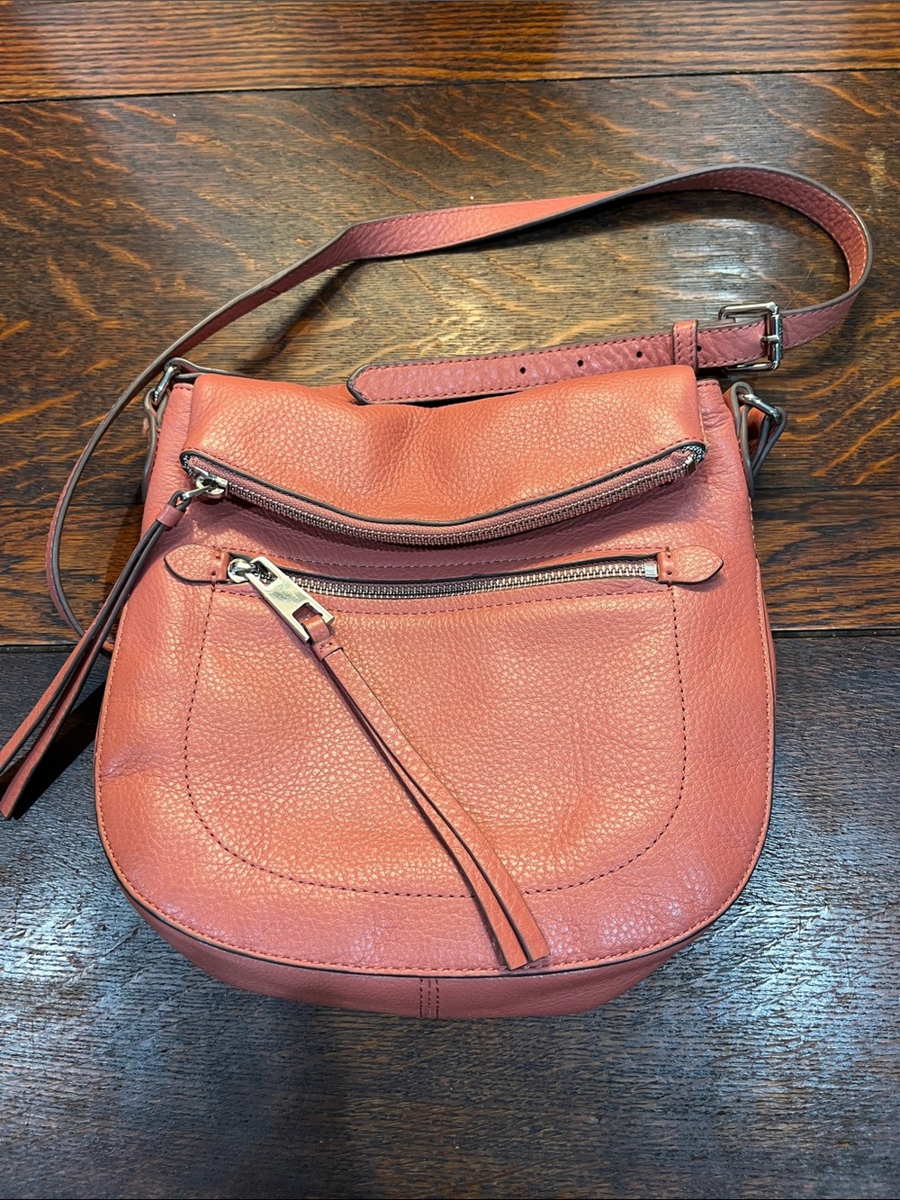 Leather Vince Camuto Crossbody Shoulder Bag - Dusty Rose